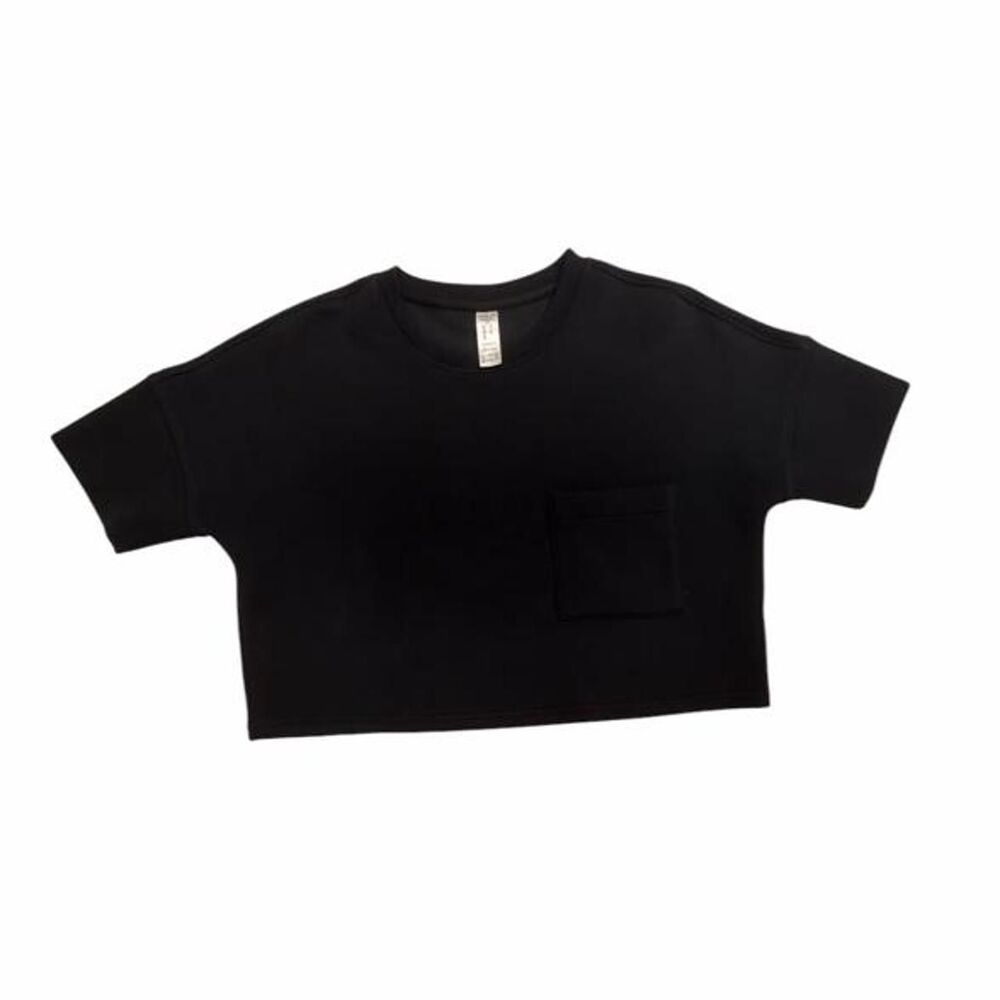 Spanx black crop top with pocket